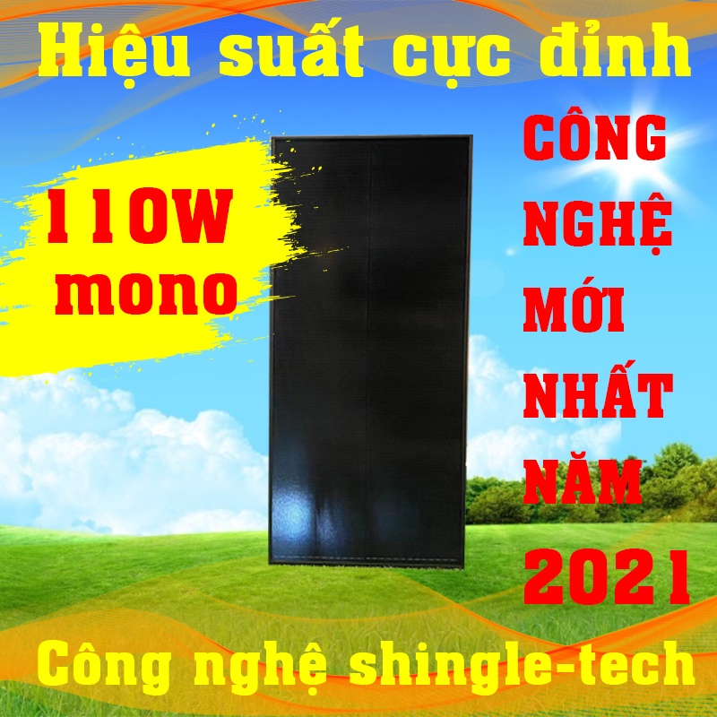 CÔNG NGHỆ MỚI NHẤT HIỆN NAY - 110W MONO  tấm pin năng lượng mặt trời mono 110w cho hiệu suất cao, TẶNG KÈM JACK MC4