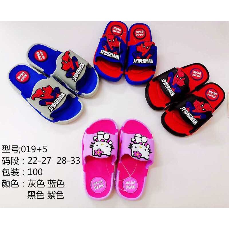(sỉ=inbox)Dép lê siêu nhân Nhện quai liền đế dành cho bé trai từ 11kg đến  bé 9 tuổi