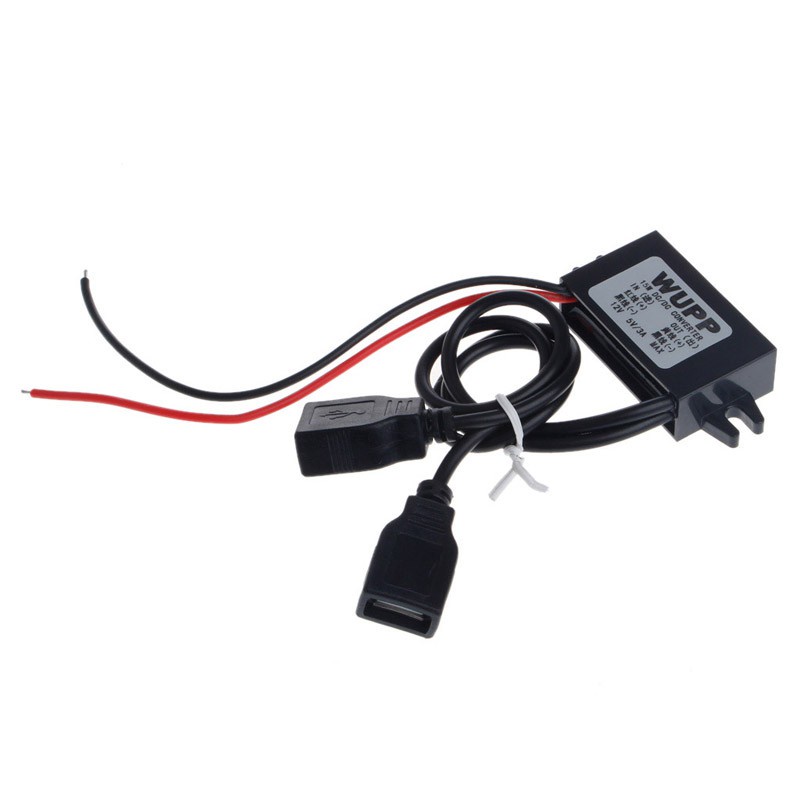 Bộ Sạc Điện Thoại Hai Cổng Usb Dc 12v Sang 5v 3a 15w Cho Xe Hơi