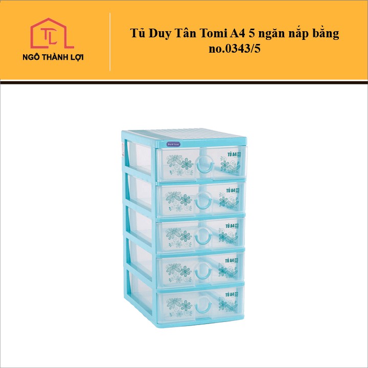 Tủ nhựa Duy Tân Tomi A4 NB nắp bằng 26 x 34.2 cm 3 ngăn ( 3 tầng 343/3) / 5 ngăn (5 tầng 343/5) màu ngẫu nhiên