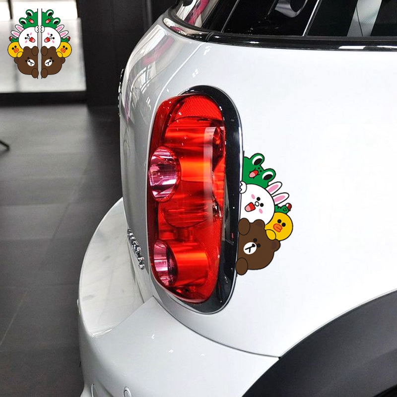 Miếng Dán Hình Gấu Nâu Trang Trí Cho Gương Chiếu Hậu Xe Hơi Xe Máy