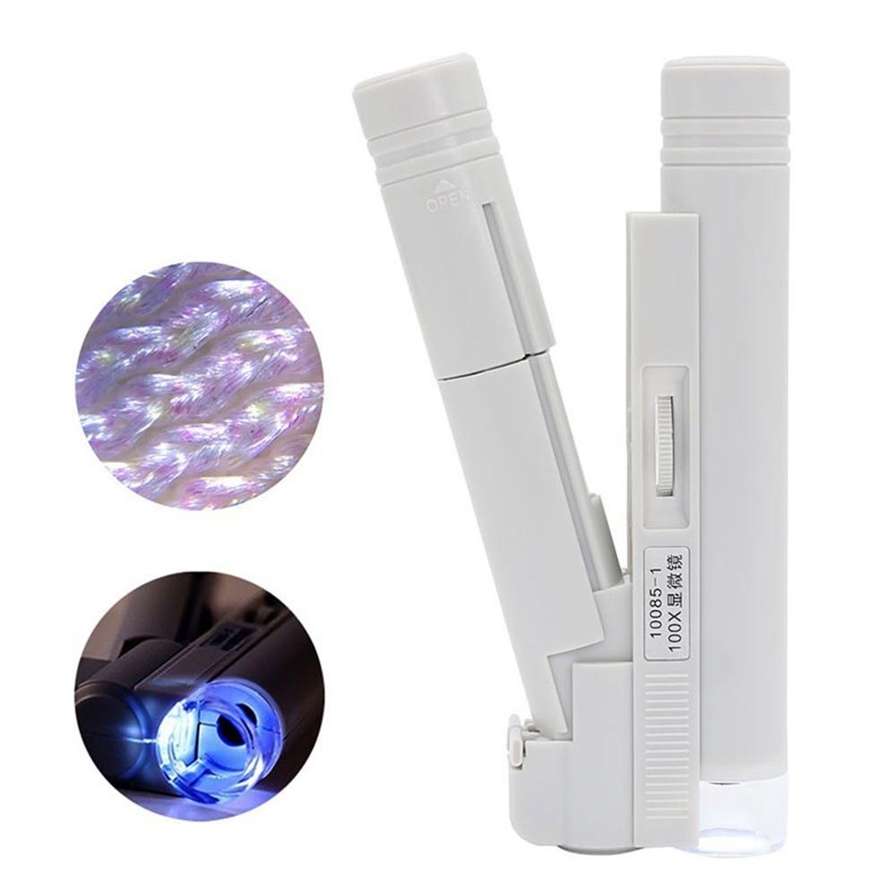 Kính Hiển Vi Mini 100X 80X 40X Có Đèn LED Tiện Dụng