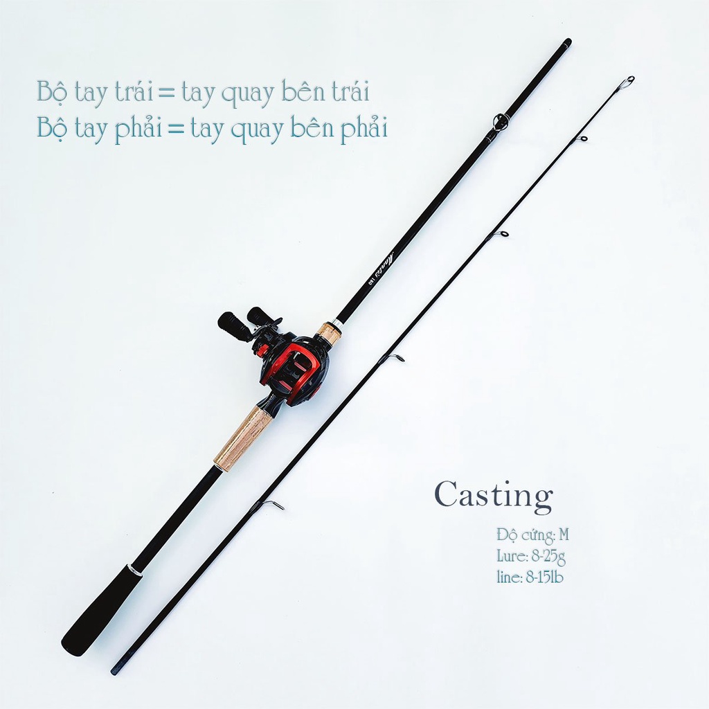 Bộ Cần Câu Lure Mantis Máy Ngang Ares Cần Câu Cá Carbon Kèm Dây PE Và Hộp Mồi Lure