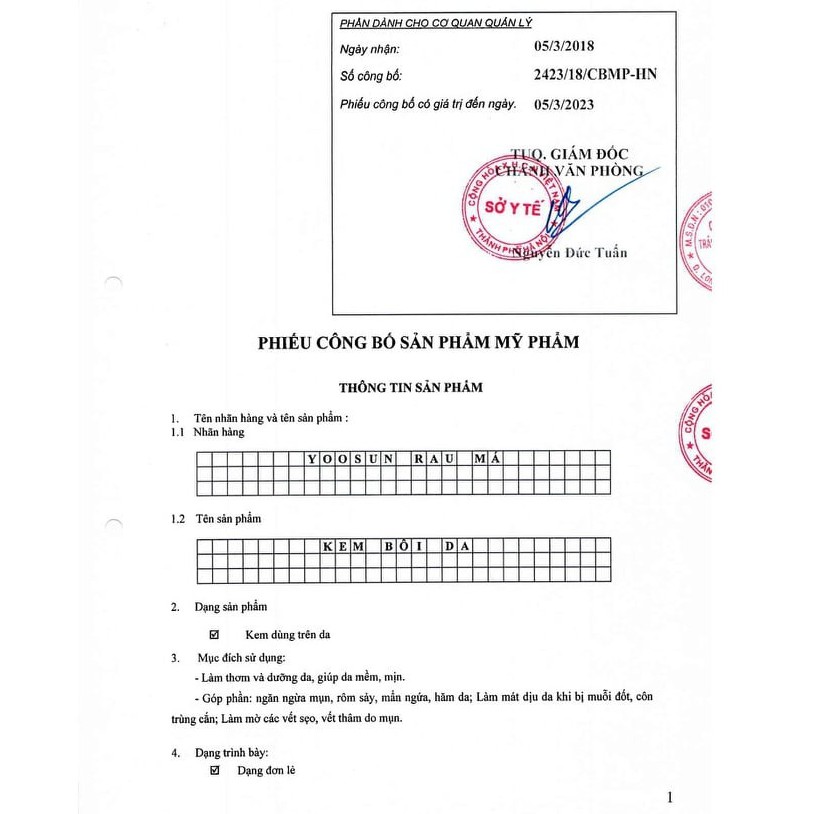 Kem Yoosun rau má ngừa mụn mát da tránh sẹo | BigBuy360 - bigbuy360.vn