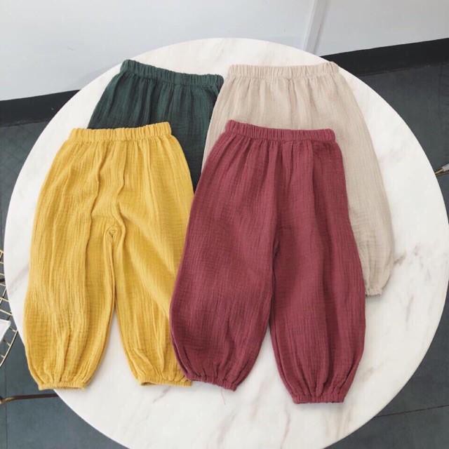 Quần đũi lanh chống muỗi cho bé dáng bomber từ 7-20kg