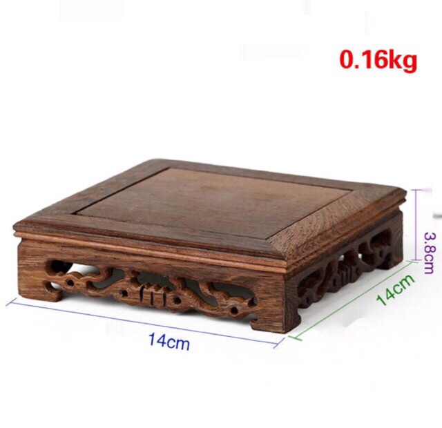 Đế gỗ vuông 14x14 cm gỗ tự nhiên