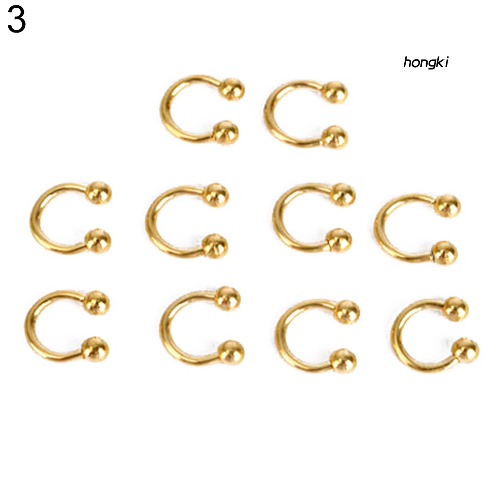 Bộ 10 khuyên mũi bằng thép không gỉ chất lượng cao hợp thời trang