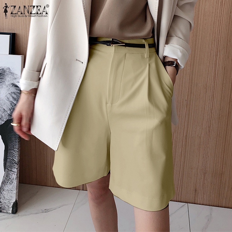 Zanzea Quần Short Màu Trơn Có Túi Bên Hông Thời Trang Cho Nữ