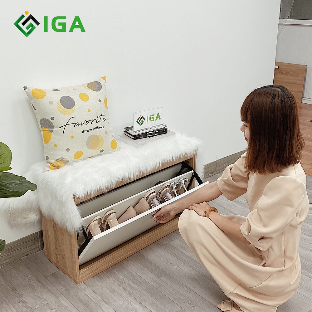 Tủ Giầy Mini Cánh Lật Kết Hợp Ghế Ngồi Tiện Lợi Tiết Kiệm Diện Tích GP102