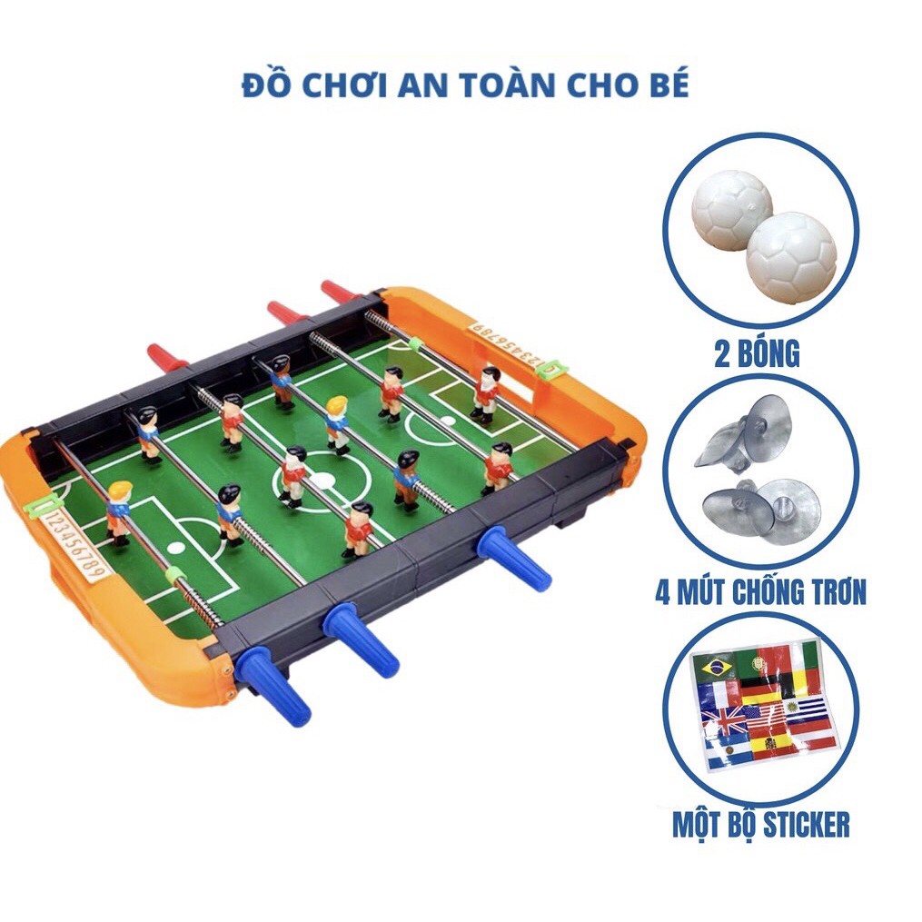 ĐỒ CHƠI BI LẮC NHỰA 6 TAY CẦM KÈM 2 BÓNG - ĐỒ CHƠI BÀN BÓNG ĐÁ MINI CHO BÉ