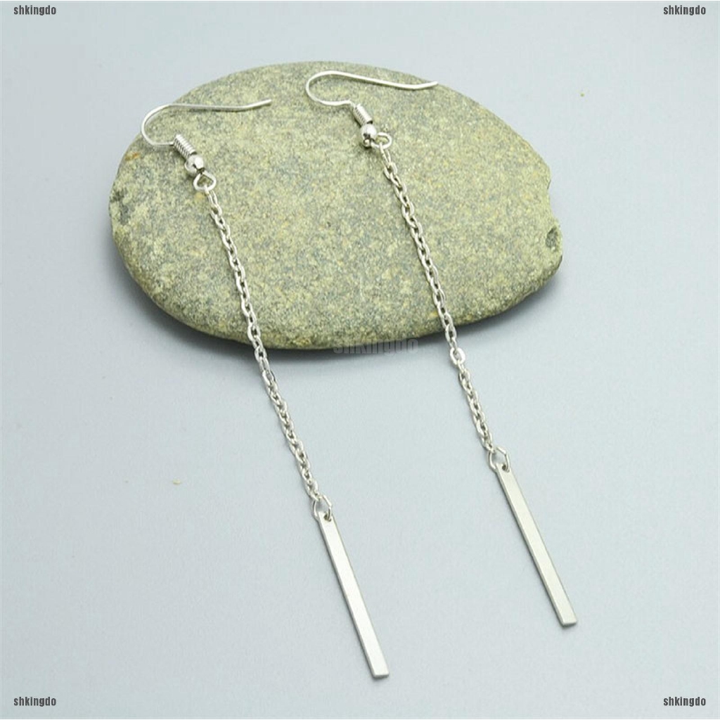 Khuyên tai dáng dài phối dây đơn giản thanh lịch