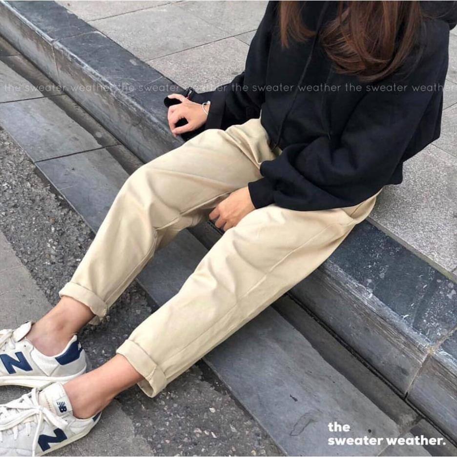 [SALE SỐC] Quần Baggy Kaki Cúc Chất Liệu Dày Dặn, Kiểu Dáng Năng Động