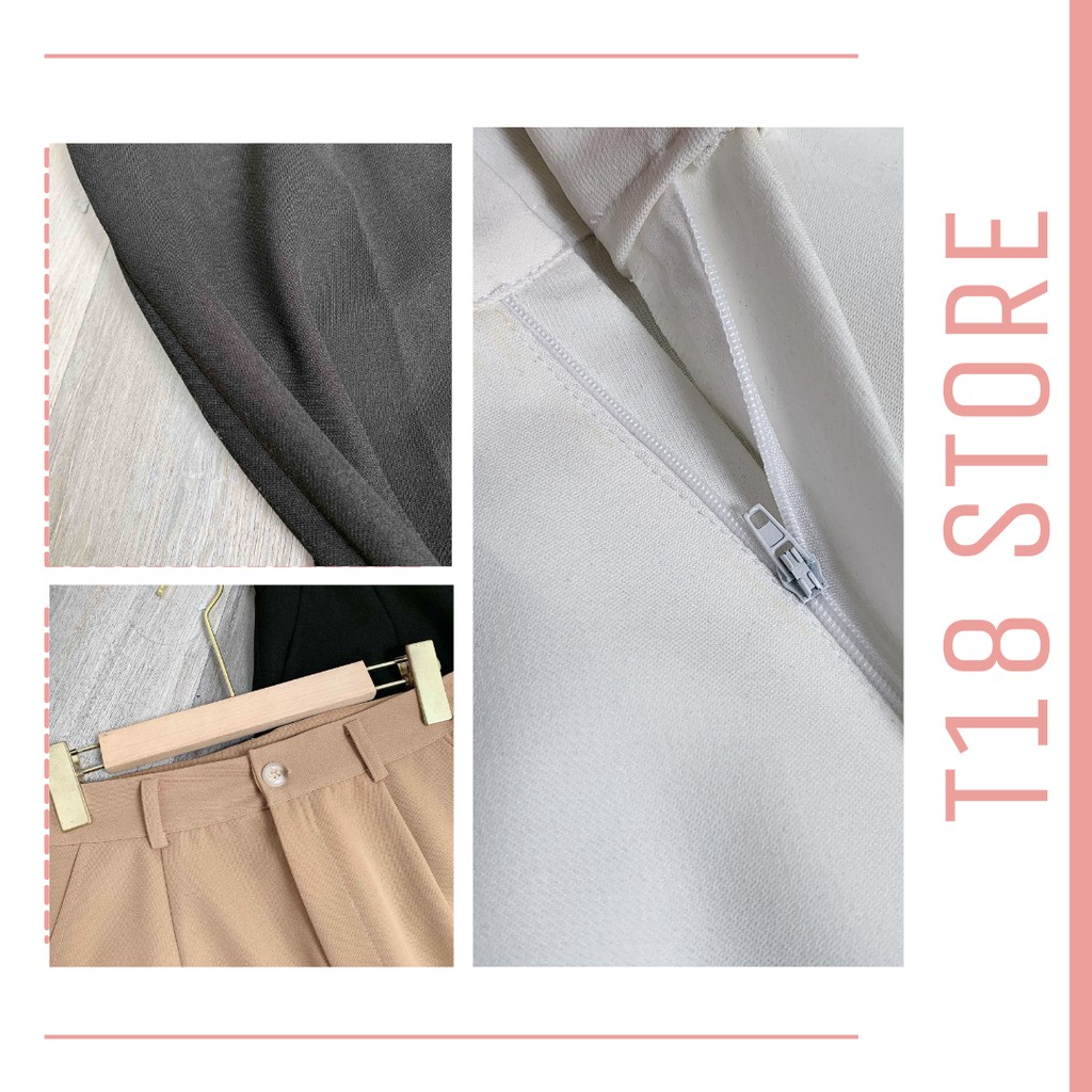Quần baggy nữ lưng cao công sở đi học bigsize T18 STORE  QT03