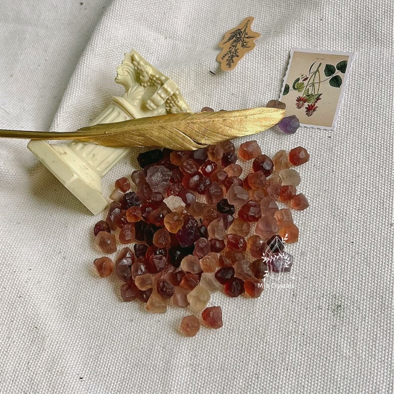 Đá thô Garnet Brazil cam sưu tầm, handmade, reiki, thanh tẩy thiền định