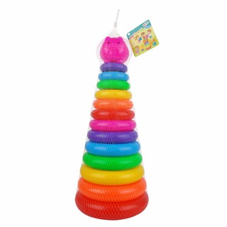 Tháp Xếp Chồng Cầu Vồng Cho Bé (Size Lớn). Tháp Lợn To. Đồ Chơi Xếp Vòng Mầm Non.