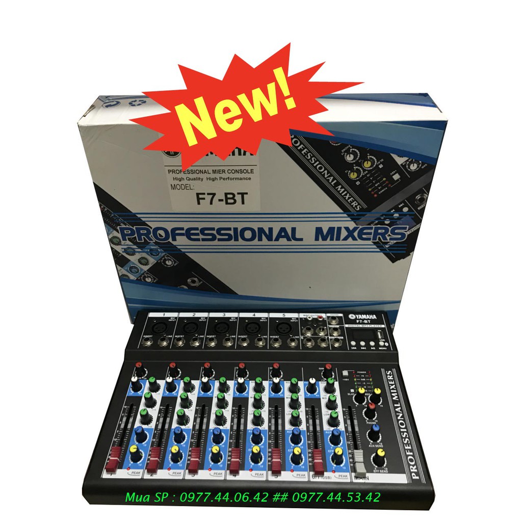 mixer YAMAHA F7 có blutooth loại sịn có màn hình