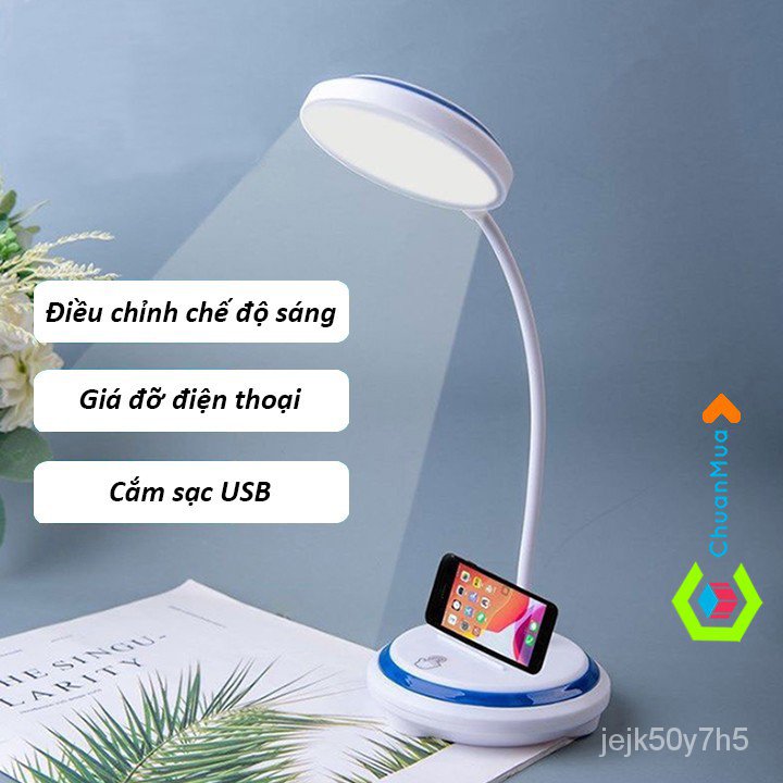 Đèn Led Để Bàn Đọc Sách ( Uốn Cong, Gấp gọn, Không Ánh Sáng Xanh, Chống Cận Thị Bảo Vệ Mắt, Giá đỡ điện thoại )