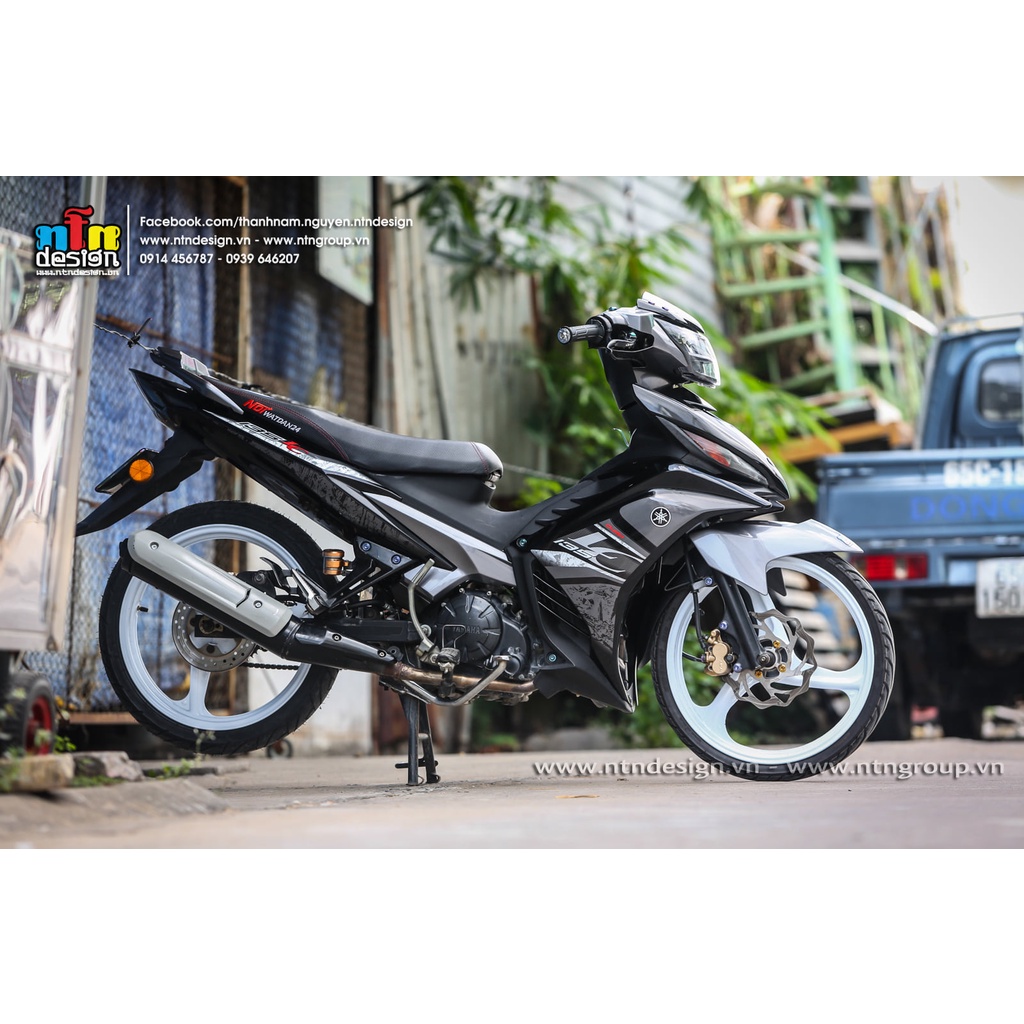 Tem Decal Rời Dán Xe Exciter 135 2011 Mẫu LC Xám Đen Đỏ Cực Đẹp, Hàng 3 Lớp Chất Lượng Cao