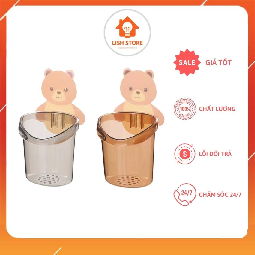 Cốc Gấu Dán Tường, Cốc đựng bàn chải, Nhà Vệ Sinh, Nhà Tắm, Nhà Bếp Siêu Tiện Dụng, Chắc Chắn. LISH Store