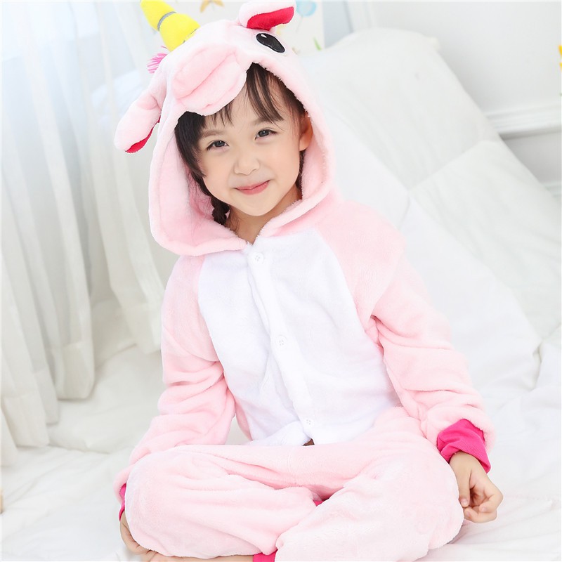 Pink Unicorn Kigurumi Onesie Adult Women Pajama Anime Cosplay Animal Costume Party Jumpsuit Halloween Allover Onepiece