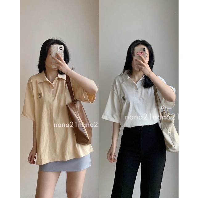 Áo polo thêu logo gấu