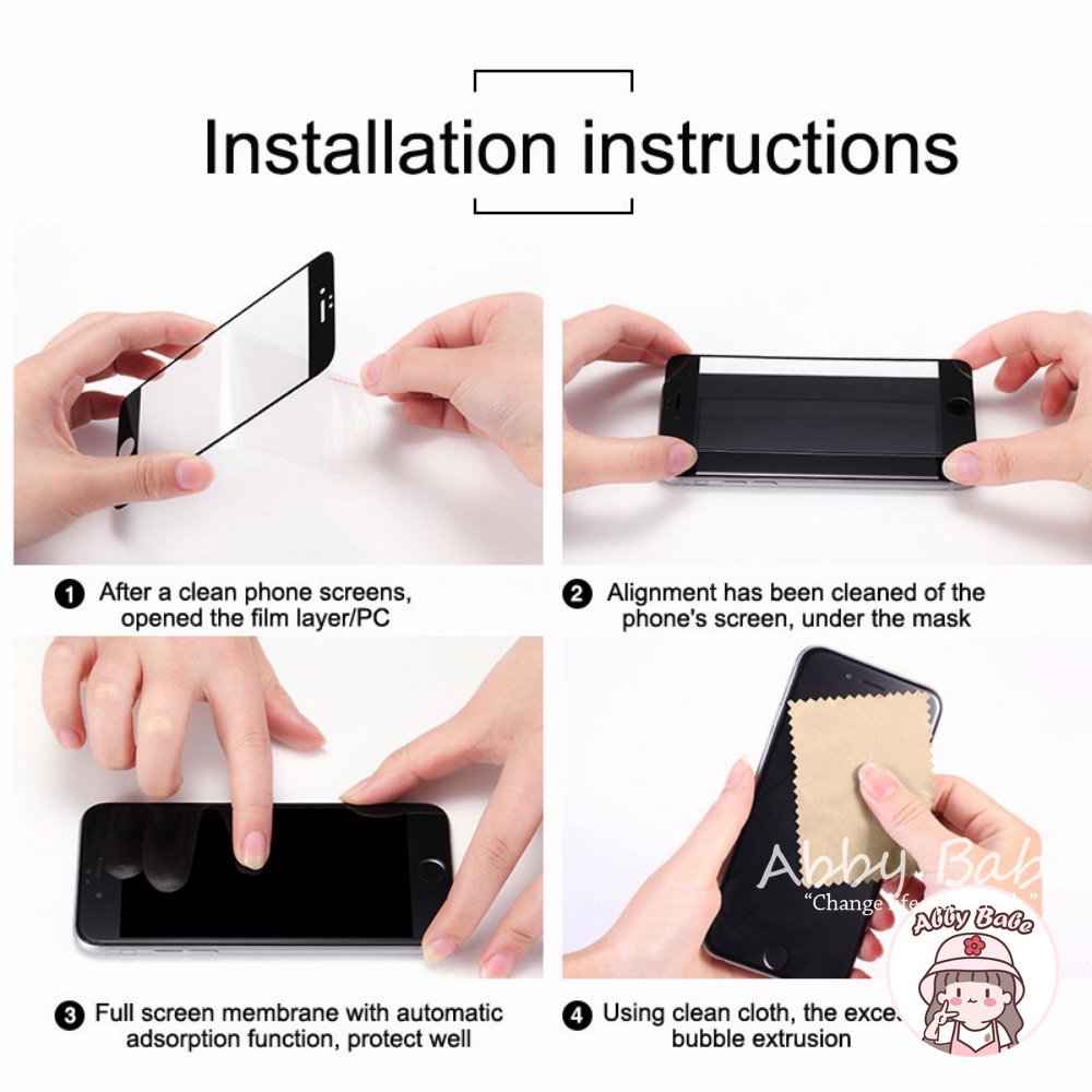 Kính Cường Lực Trong Suốt Bảo Vệ Toàn Màn Hình Cho Iphone 11 7Plus 13 12 11 Pro Max X XS 12 13 XR