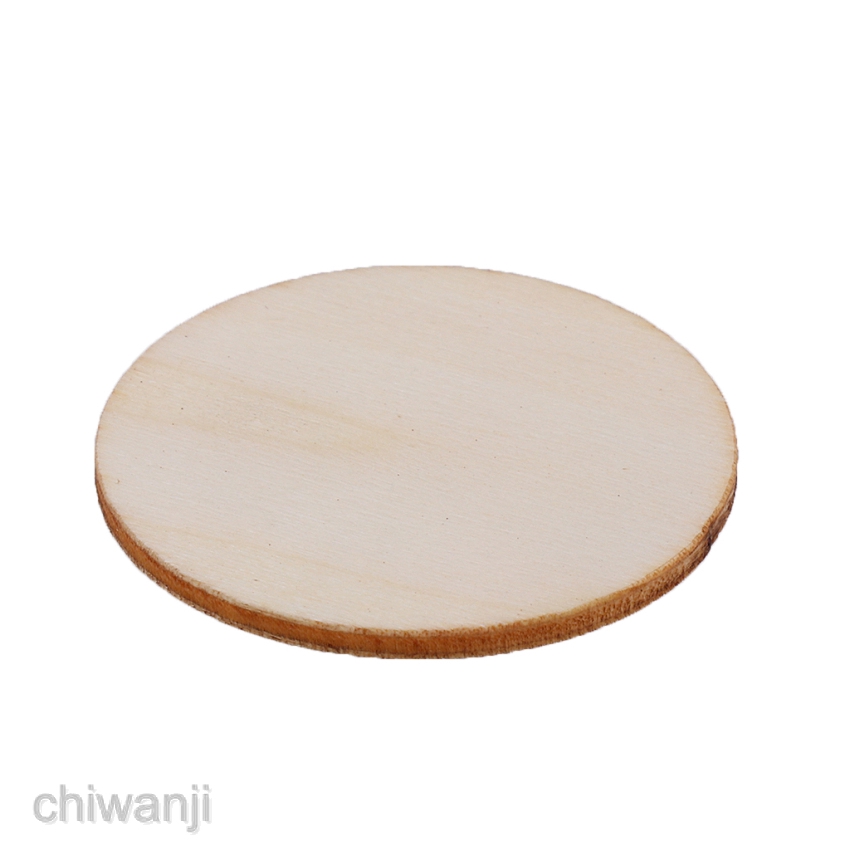 [CHIWANJI] Lot of 100pcs Wood Cutout Round Wooden Pieces DIY Craft Scrapbooking Party