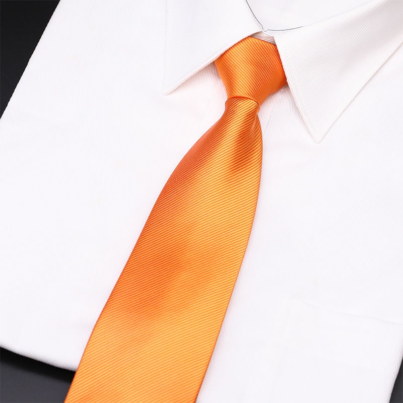 Cà Vạt Màu Cam Có Khóa Kéo Dễ Phối Đồ Thời Trang Công Sở Cho Nam Và Nữ