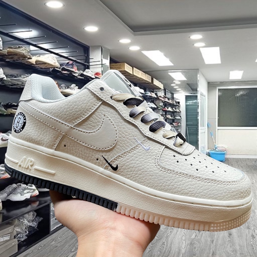 Giày _Nike Air Force 1 Low Brook.Lyn Sail Black, Giày thể thao AF1 Màu Be Đế Âm Dương 2 Màu Cực Hot 2023 - Yabi_boutique