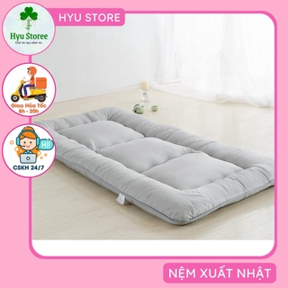 Nệm topper xuất Nhật nệm gấp bằng gòn 7cm không xẹp 120cm X 200cm nệm gấp 3 xuất Nhật