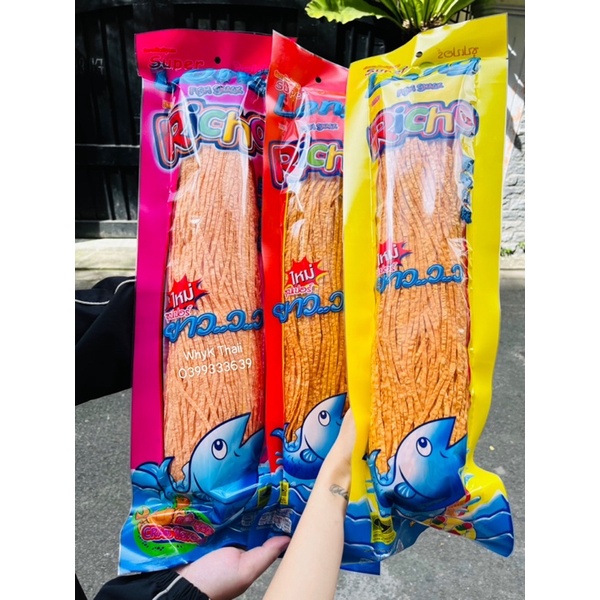 Snack cá sợi RICHO Super Long Fish đủ vị hàng siêu thị Thái Date mới