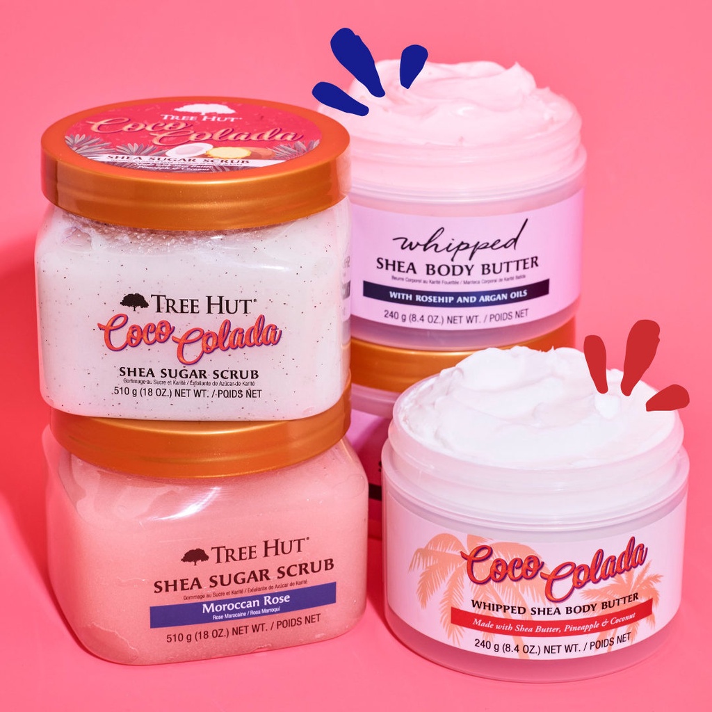 Bơ Dưỡng Thể Tree Hut - Butter Tree Hut's Moroccan Rose Whipped Shea Body 240gram