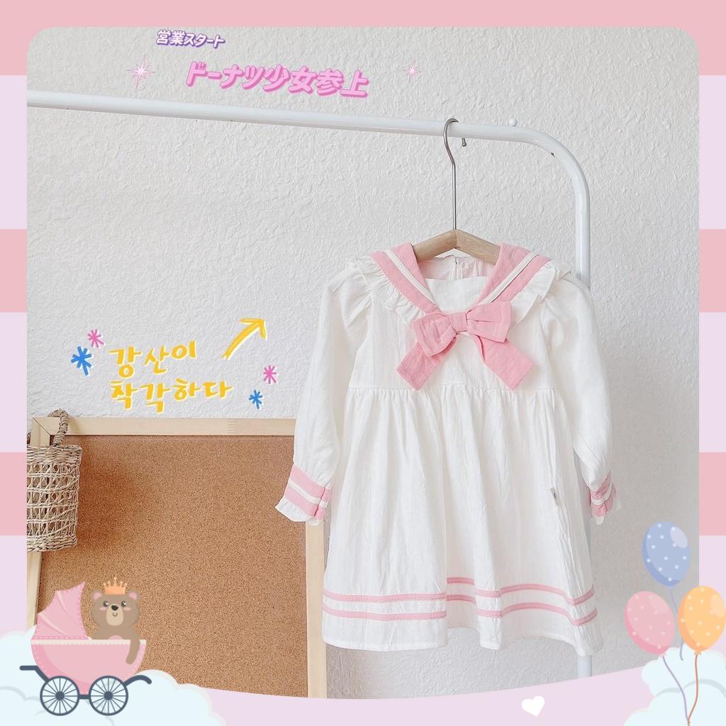 [Rẻ vô địch] 10-21kg Váy thu dài tay mozi siêu xinh trắng, hồng vàng mã VDT202283