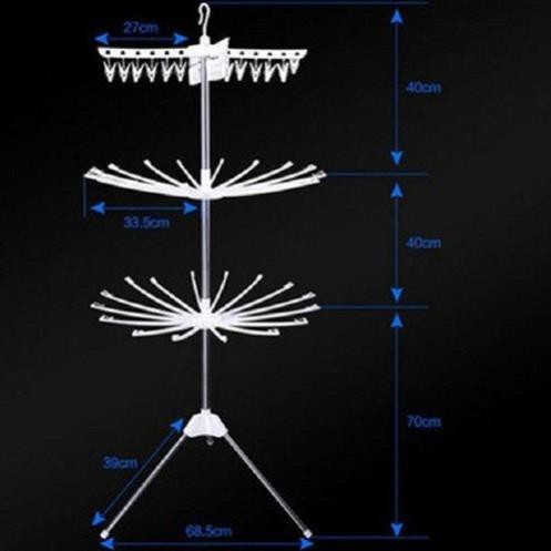 Cây Phơi quần Áo Inox 3 Tầng Đa Năng Tiện Lợi - Sieuthigiadinh.2021