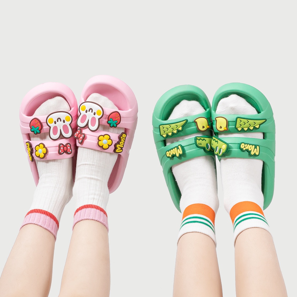 2022 Cheerful Mario Dép cho bé sục hãng siêu nhẹ, êm chân, chống trơn trượt，dày lên，Hình dáng động vật，Thoải mái