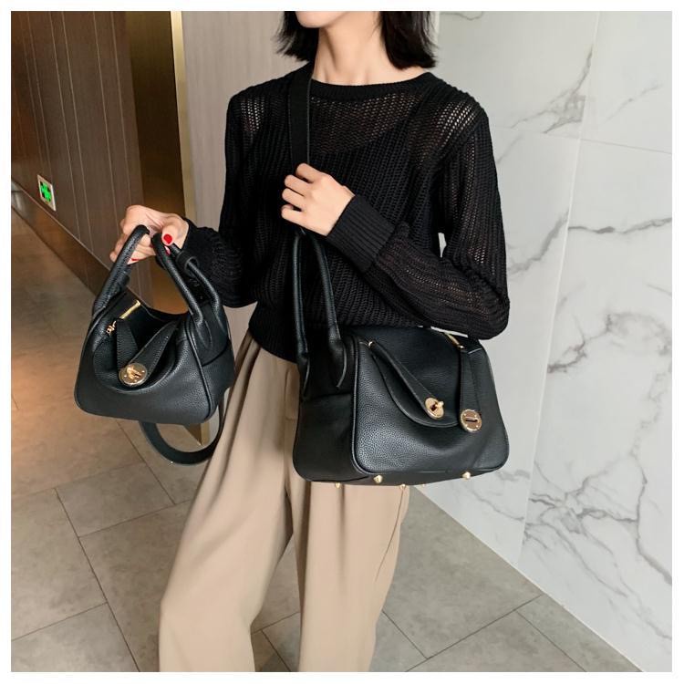 Wlong H Bag Lindy Túi Xách Đeo Vai Cỡ Lớn Bằng Da Giả Khóa Cài Bản Rộng Giản Dị Thời Trang Pháp Cổ Điển Dành Cho Bạn Nữ