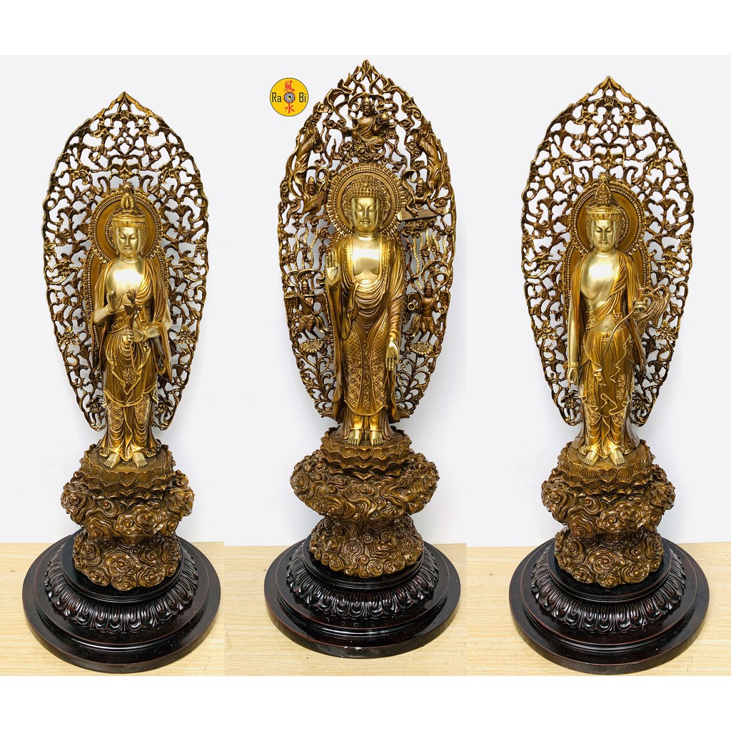 Tây Phương Tam Thánh - Tam Thế Phật Mật Tông - Tượng Đồng Thờ Cúng Cao Cấp