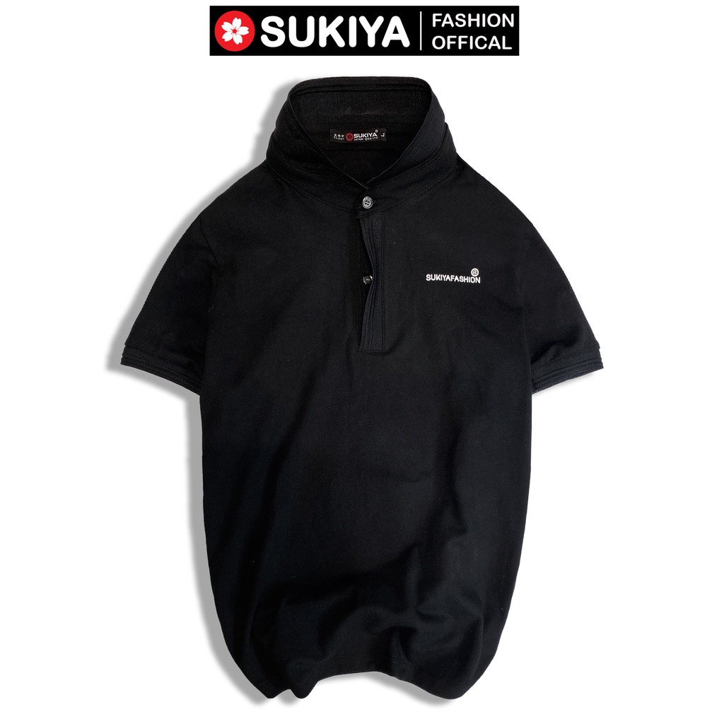 Áo phông nam cổ bẻ Sukiya (5 màu) chất Cotton mềm mại thâm hút mồ hôi AT06
