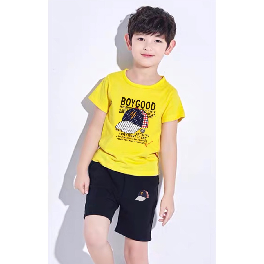 Bộ quần áo thun hè "BOY GOOD" 14-45kg cho bé trai 4-14 tuổi. Thoáng mát, năng đông. Thấm hút mồ hôi. B12