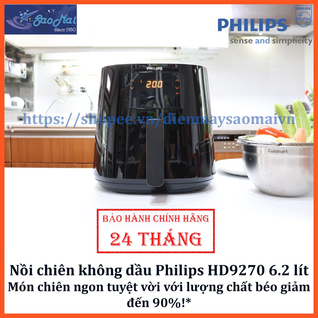 Nồi chiên không dầu cao cấp Philips HD9270 size XL