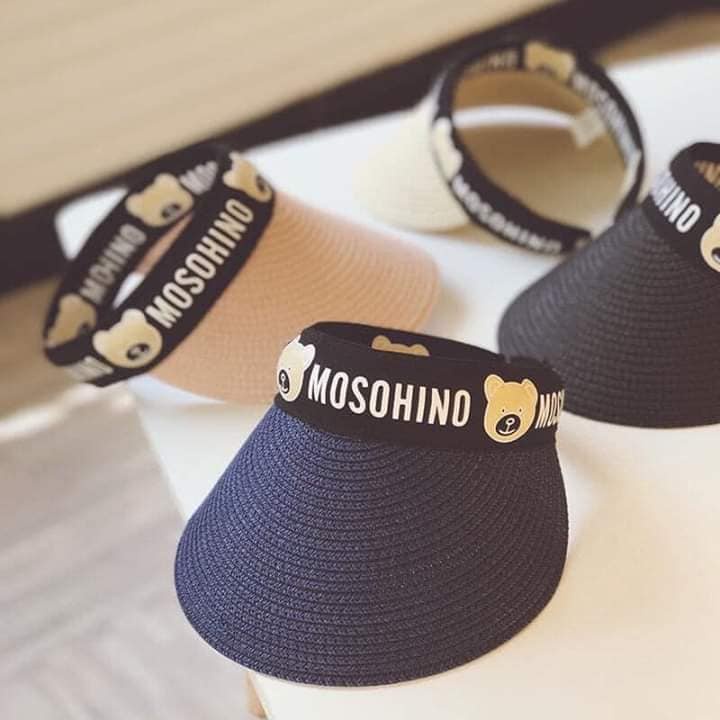 Mũ cói nửa đầu lưỡi chai cho bé, phối cùng họa tiết hoạt hình ngộ nghĩnh, chống nắng đi chơi du lịch siêu đẹp