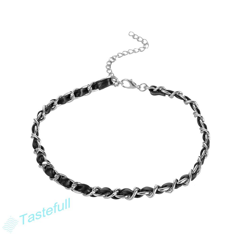 Vòng Cổ Choker Mini Làm Từ Da Pu Phong Cách Hiphop