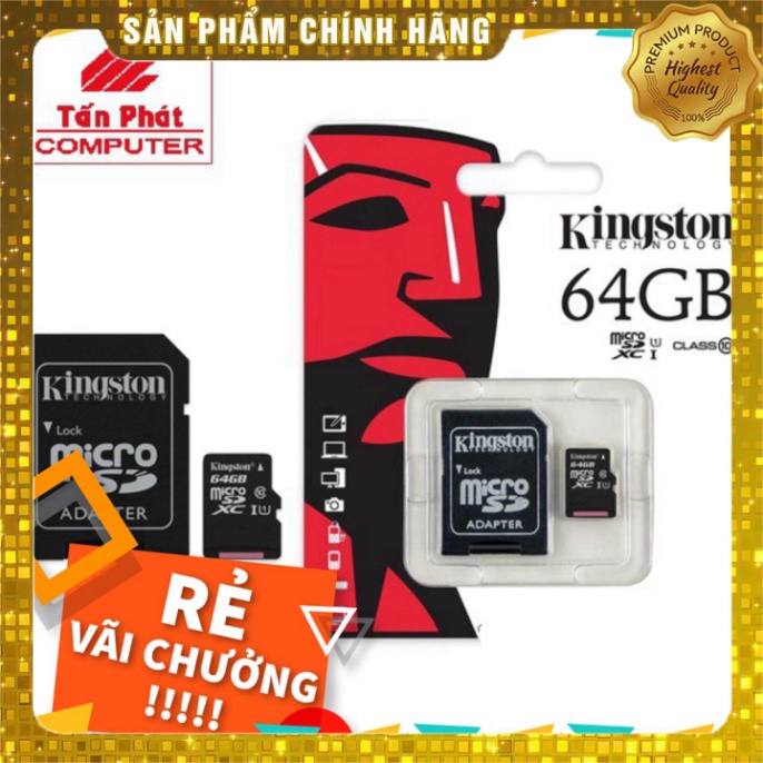 THẺ NHỚ MICROSD KINGSTON 64GB CLASS 10