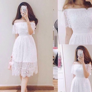 Đầm Maxi Ren Bẹp Vai Cực Xinh