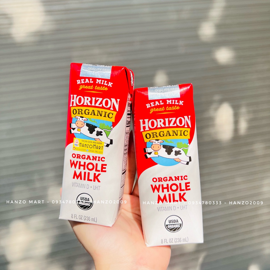 (Air ✈️ date 6/2022) Sữa nước nguyên kem horizon organic hộp 236ml