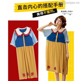 DISNEY đồ ngủ Kiểu Dáng Công Chúa Bạch Tuyết Đáng Yêu Cho Nữ