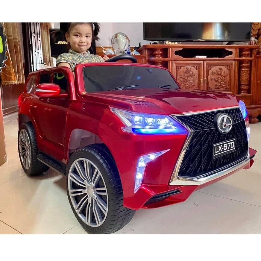 Ô tô điện trẻ em BABY-KID LEXUS 570 2 chế độ tự lái và remote, 2 chỗ ghế đôi, 4 động cơ lớn, ắc qui 12v