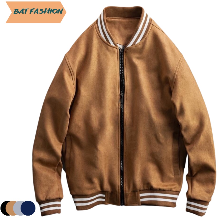 Áo bomber nam BAT ,Áo khoác da lộn , áo khoác bomber nam form rộng với phong cách ulzzang hàn quốc.