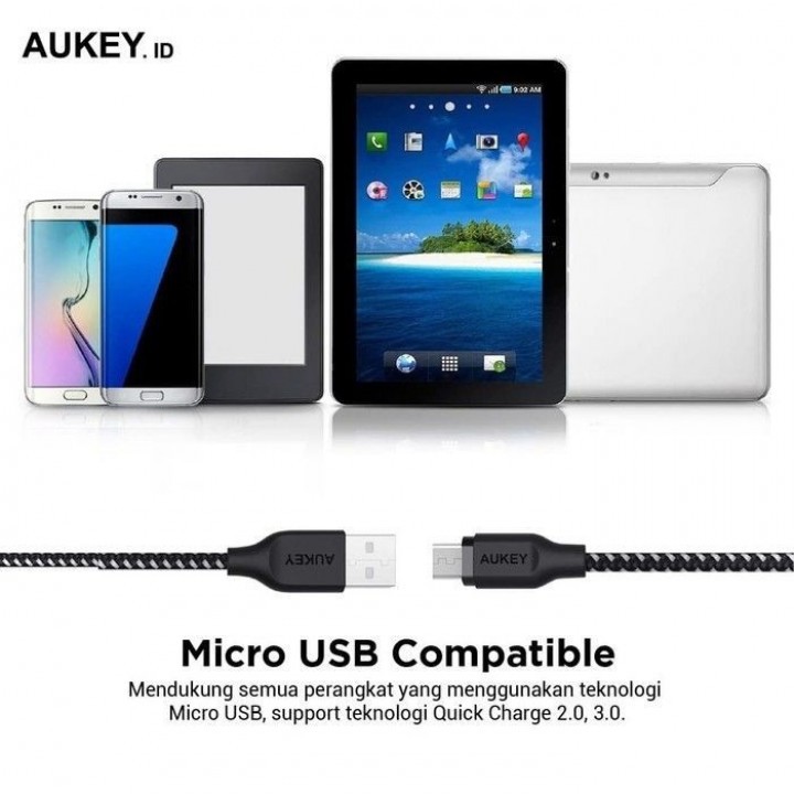 Dây Cáp Sạc Aukey Cb-Bam1 Chuyển Đổi Usb-A 2.0 Sang Micro Usb 1.2m