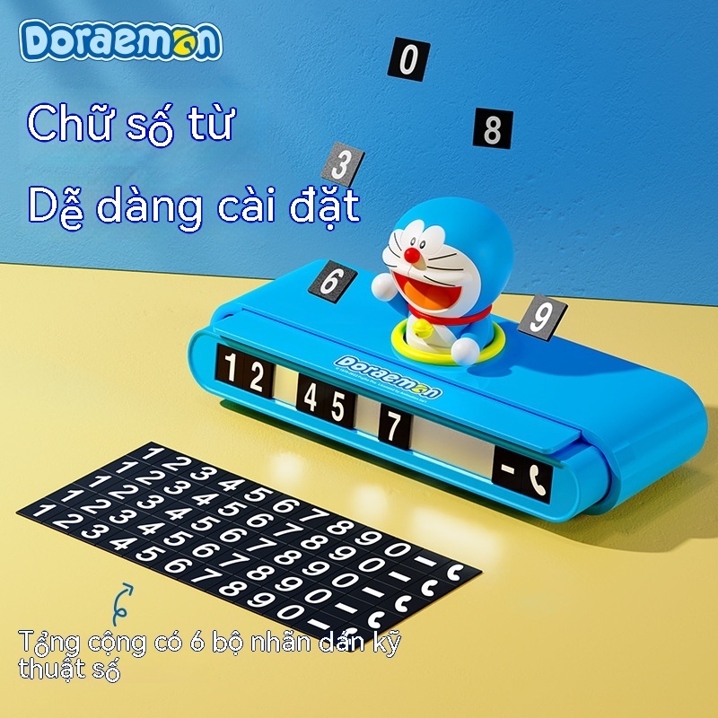 Thẻ Đậu Xe Tạm Thời Bằng Silicon Mềm Hình Doraemon Dễ Thương